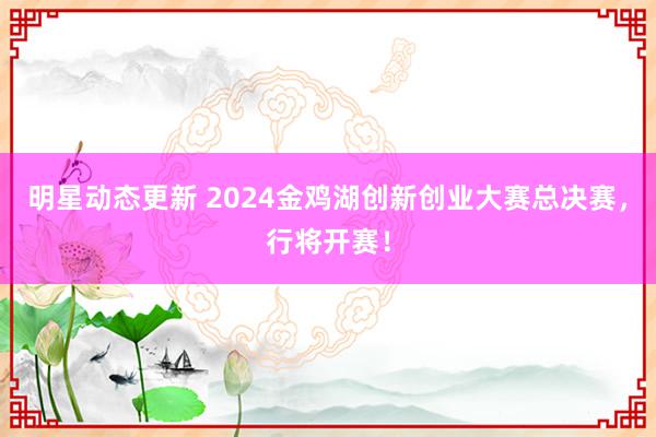 明星动态更新 2024金鸡湖创新创业大赛总决赛，行将开赛！