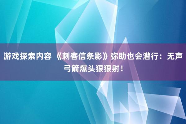 游戏探索内容 《刺客信条影》弥助也会潜行：无声弓箭爆头狠狠射！